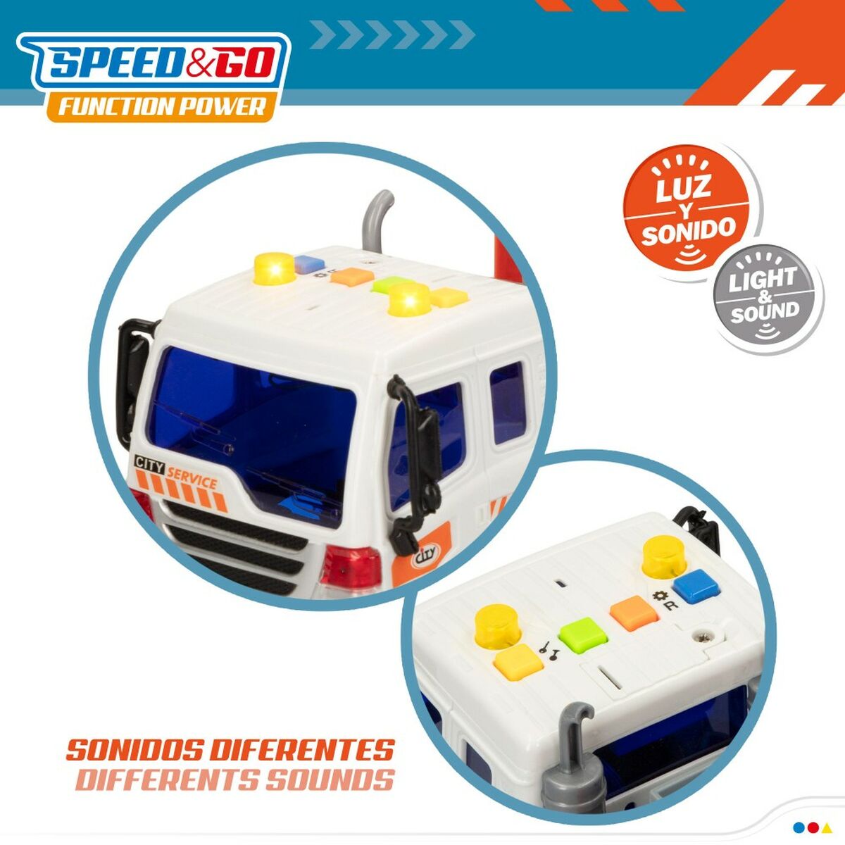 Camion Autotransporter și Mașini cu Fricțiune Speed & Go 37,5 x 12,5 x 10 cm (2 Unități) - Jucarii si jocuri, Vehicule