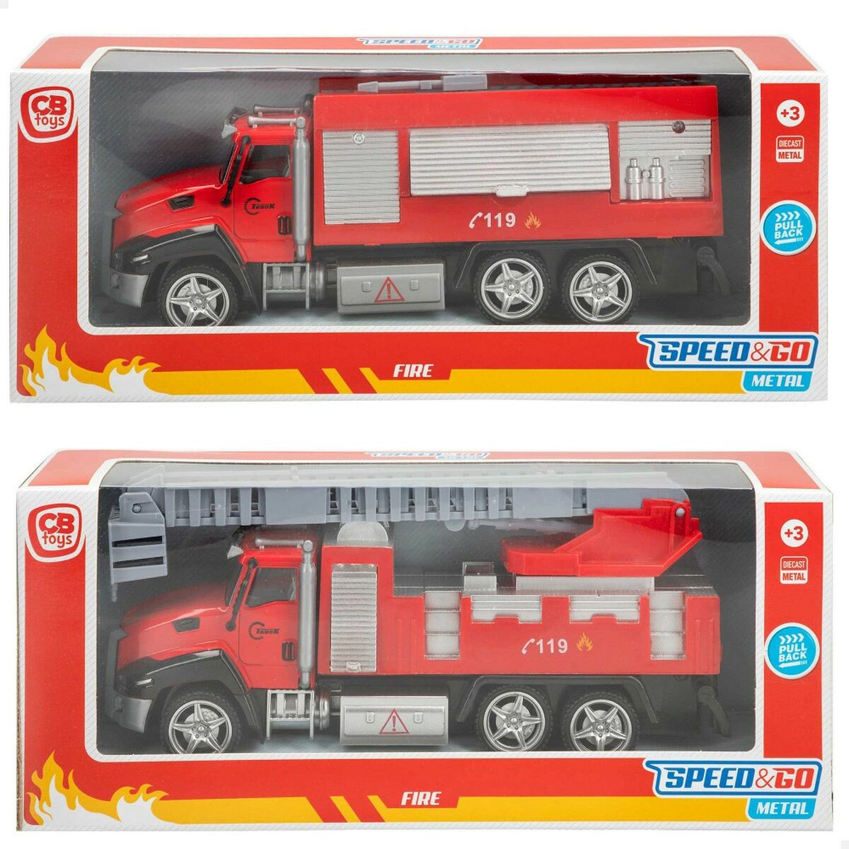 Camion de Pompieri Speed & Go 21 x 9,5 x 5,5 cm (6 Unități) - Jucarii si jocuri, Vehicule