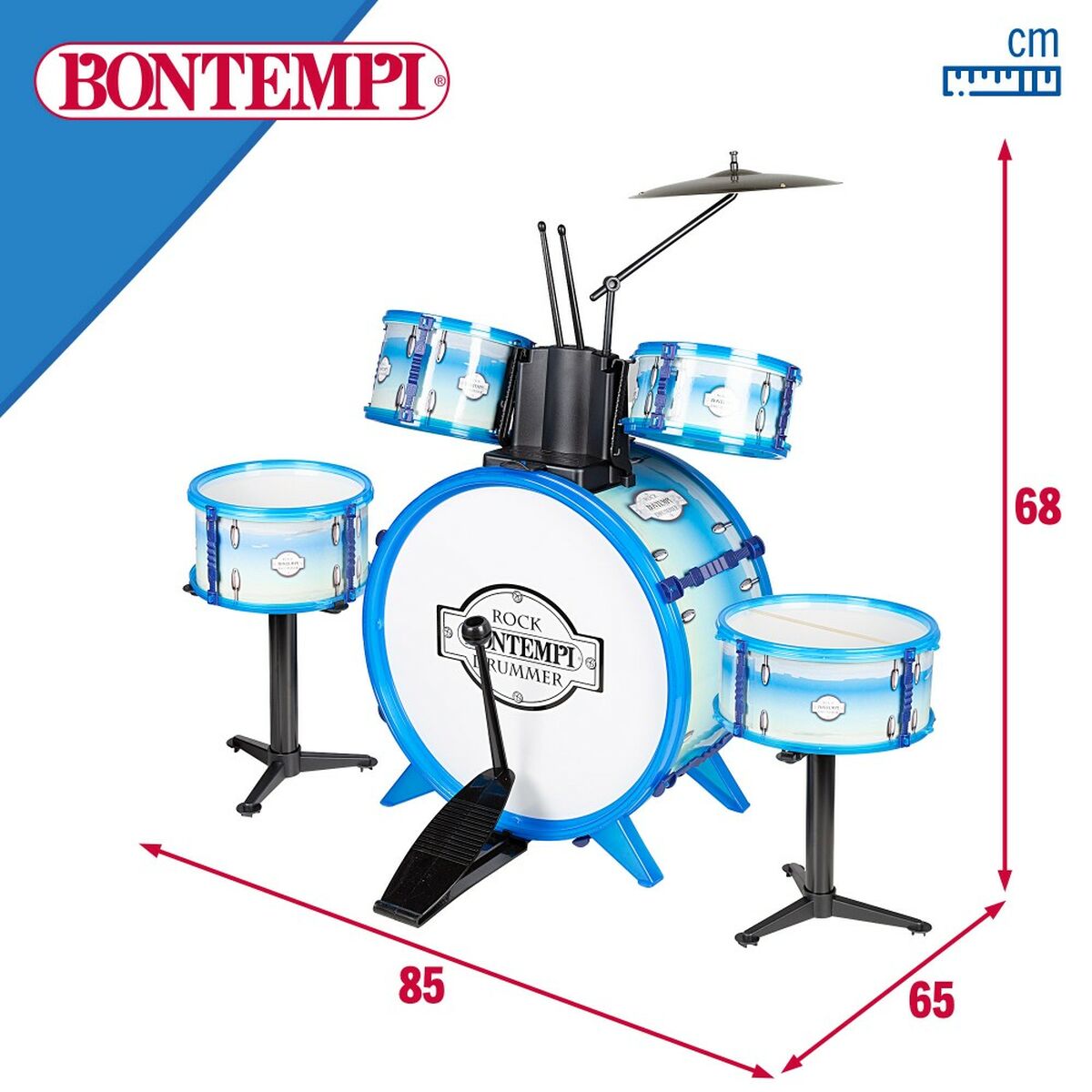 Tobe Bontempi Albastru Plastic 85 x 68 x 65 cm (9 Piese) (2 Unități) - Jucarii si jocuri, Instrumente muzicale pentru copii