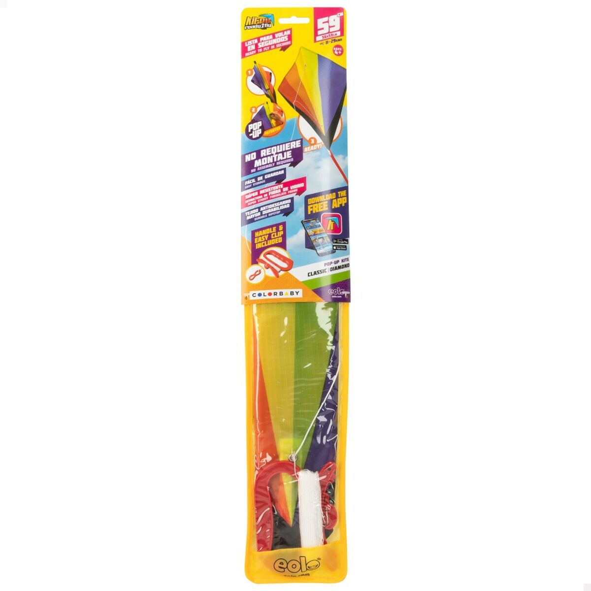 Zmeu Eolo Pop-Up Diamond 56 x 59 x 2 cm - Jucarii si jocuri, În aer liber și sport