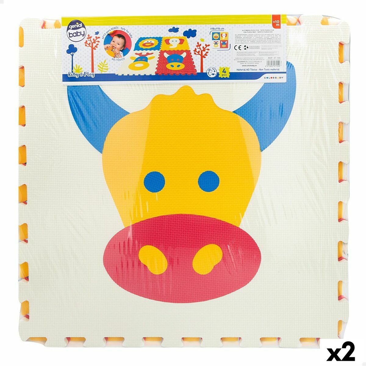Covor Puzzle Colorbaby 4 Piese animale 118 x 118 cm EVA (2 Unități) - Jucarii si jocuri, Puzzle-uri și puzzle-uri
