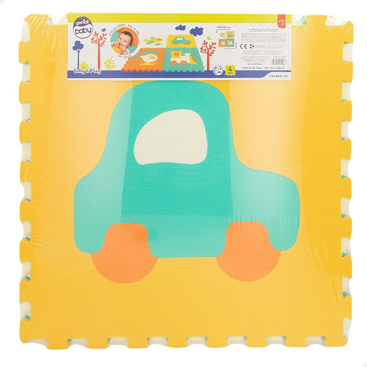 Covor Puzzle Colorbaby 4 Piese Vehicule 118 x 118 cm EVA (2 Unități) - Jucarii si jocuri, Puzzle-uri și puzzle-uri
