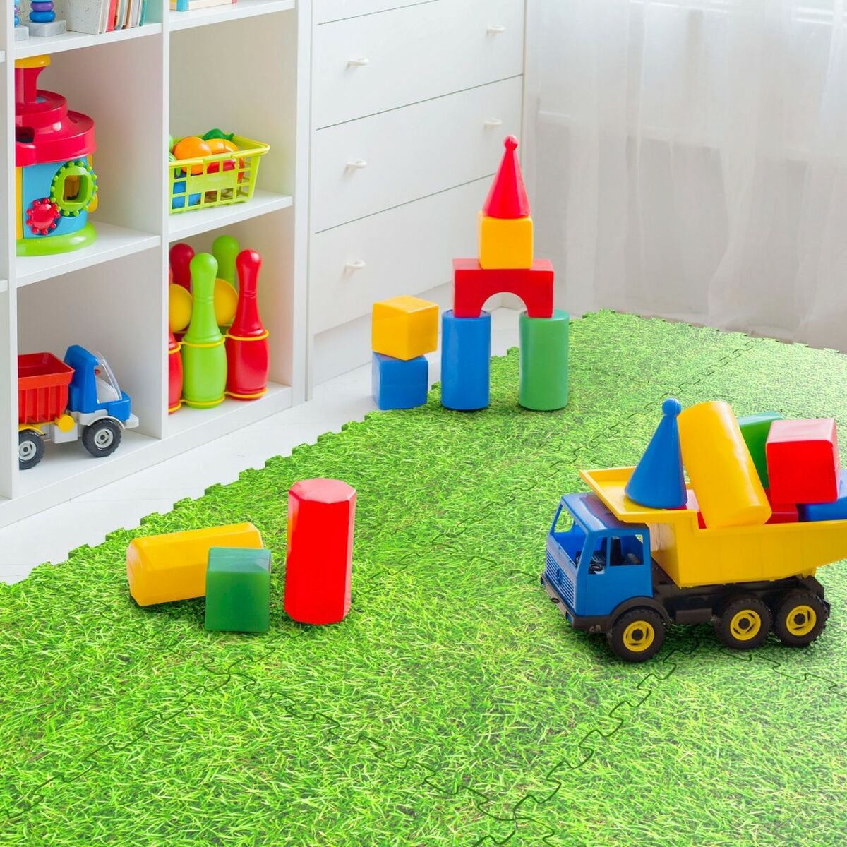 Puzzle pentru Copii Aktive Iarbă 8 Piese Cauciuc Eva 50 x 0,4 x 50 cm (4 Unități) - Jucarii si jocuri, Puzzle-uri și puzzle-uri