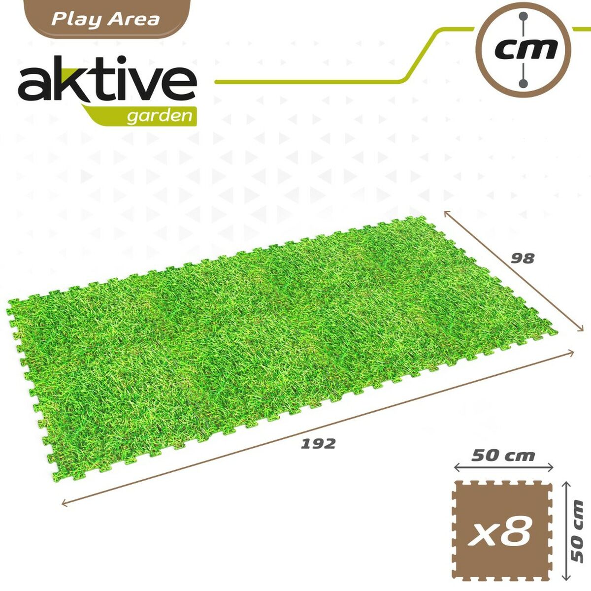 Puzzle pentru Copii Aktive Iarbă 8 Piese Cauciuc Eva 50 x 0,4 x 50 cm (4 Unități) - Jucarii si jocuri, Puzzle-uri și puzzle-uri