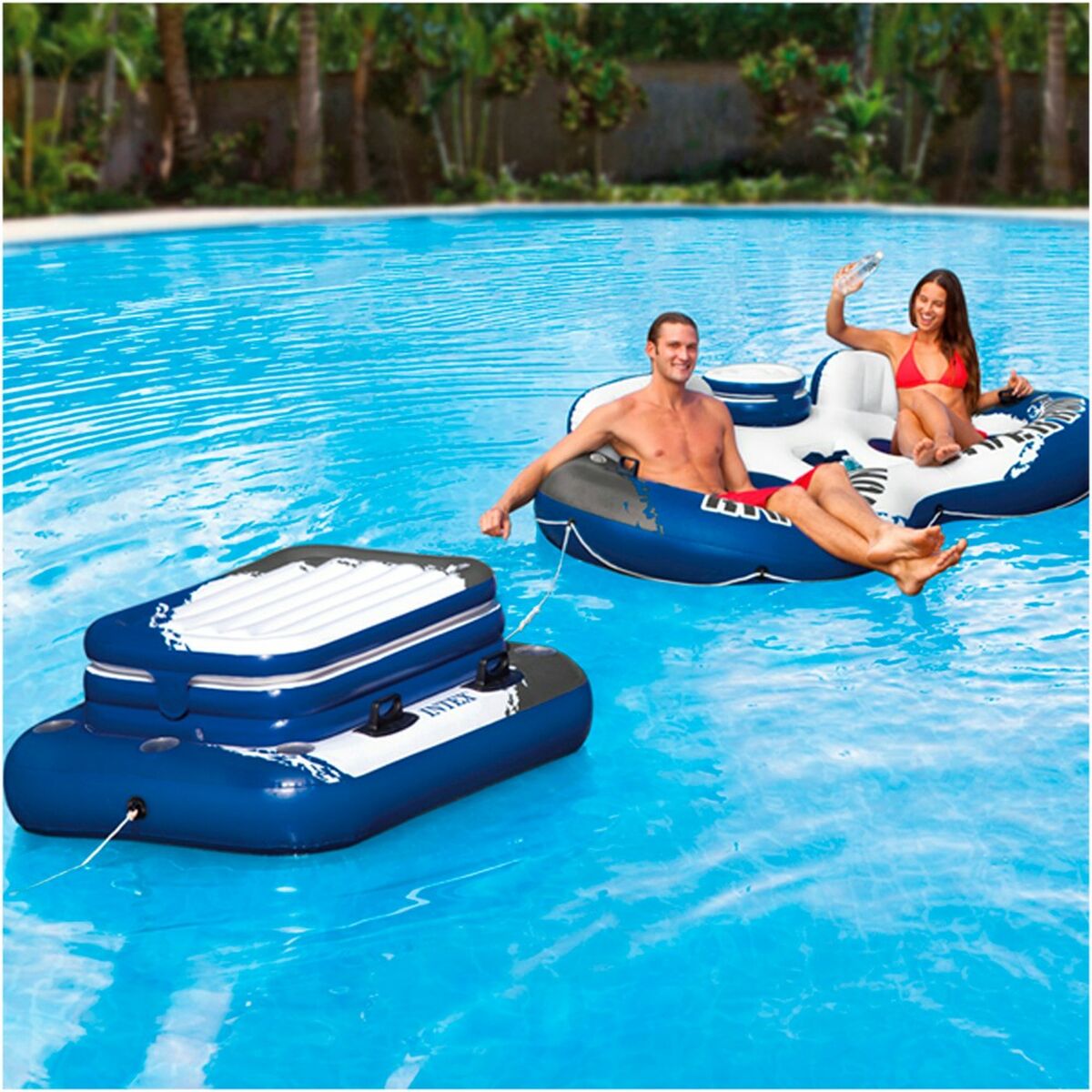 Frigider Gonflabil Plutitor Intex Mega Chill II 122 x 97 x 122 cm (3 Unități) - Jucarii si jocuri, În aer liber și sport
