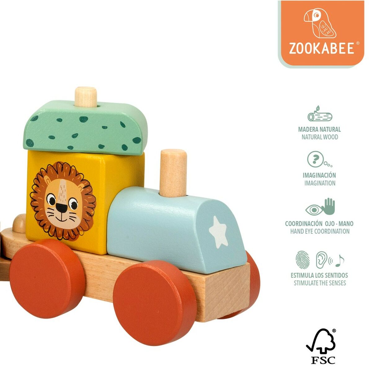 Tren Woomax 33 x 11 x 7 cm animale (6 Unități) - Jucarii si jocuri, Vehicule