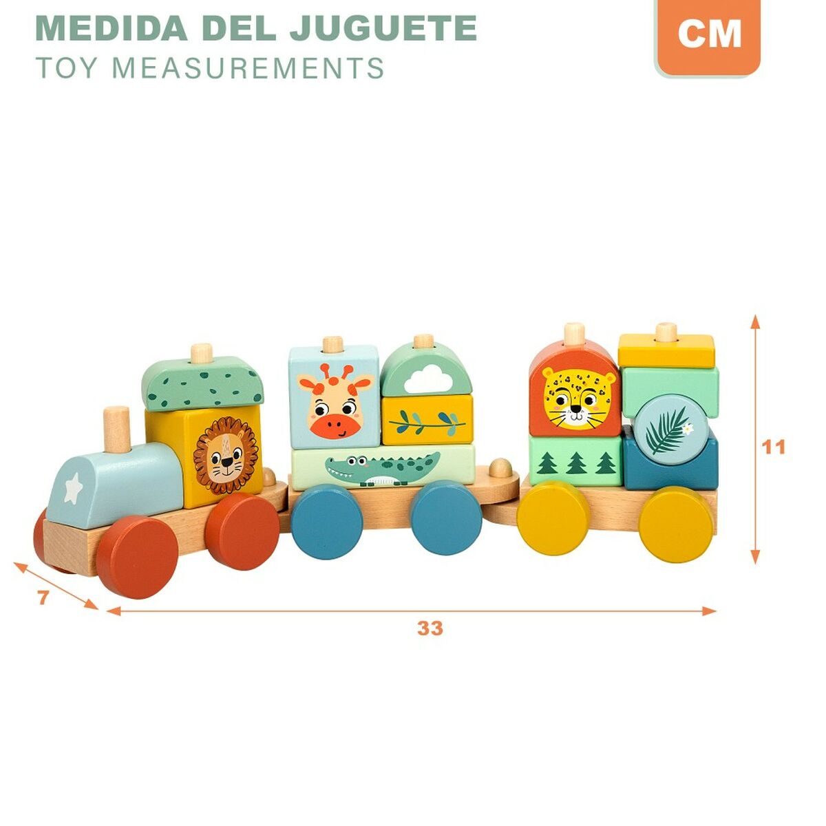 Tren Woomax 33 x 11 x 7 cm animale (6 Unități) - Jucarii si jocuri, Vehicule