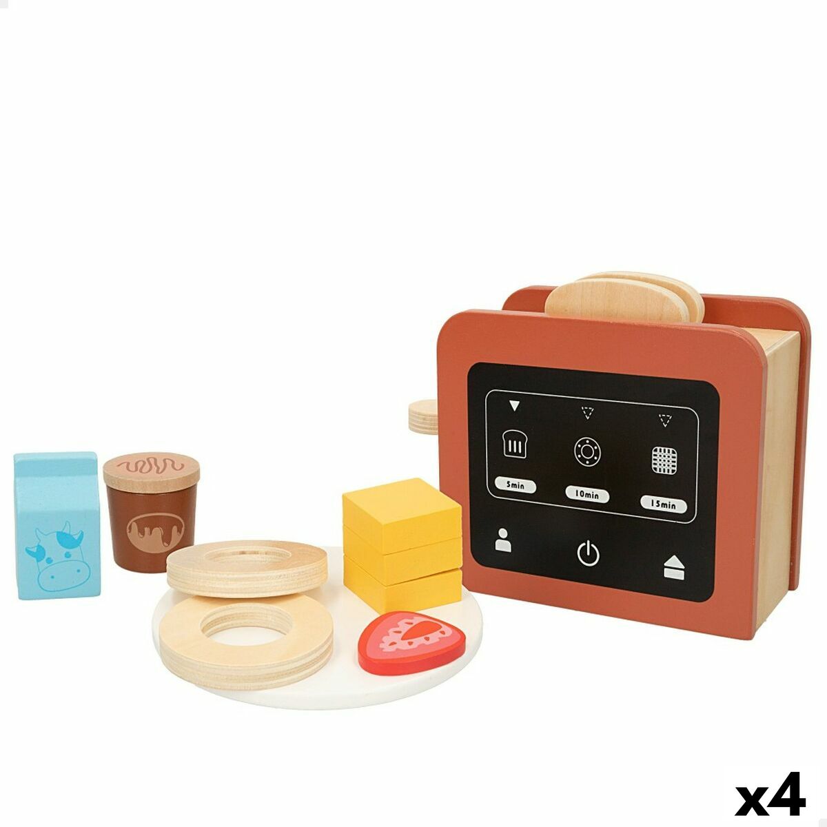 Toaster jucărie Woomax 10 Piese 18,5 x 12,5 x 7,5 cm (4 Unități) - Jucarii si jocuri, Imitații de jocuri