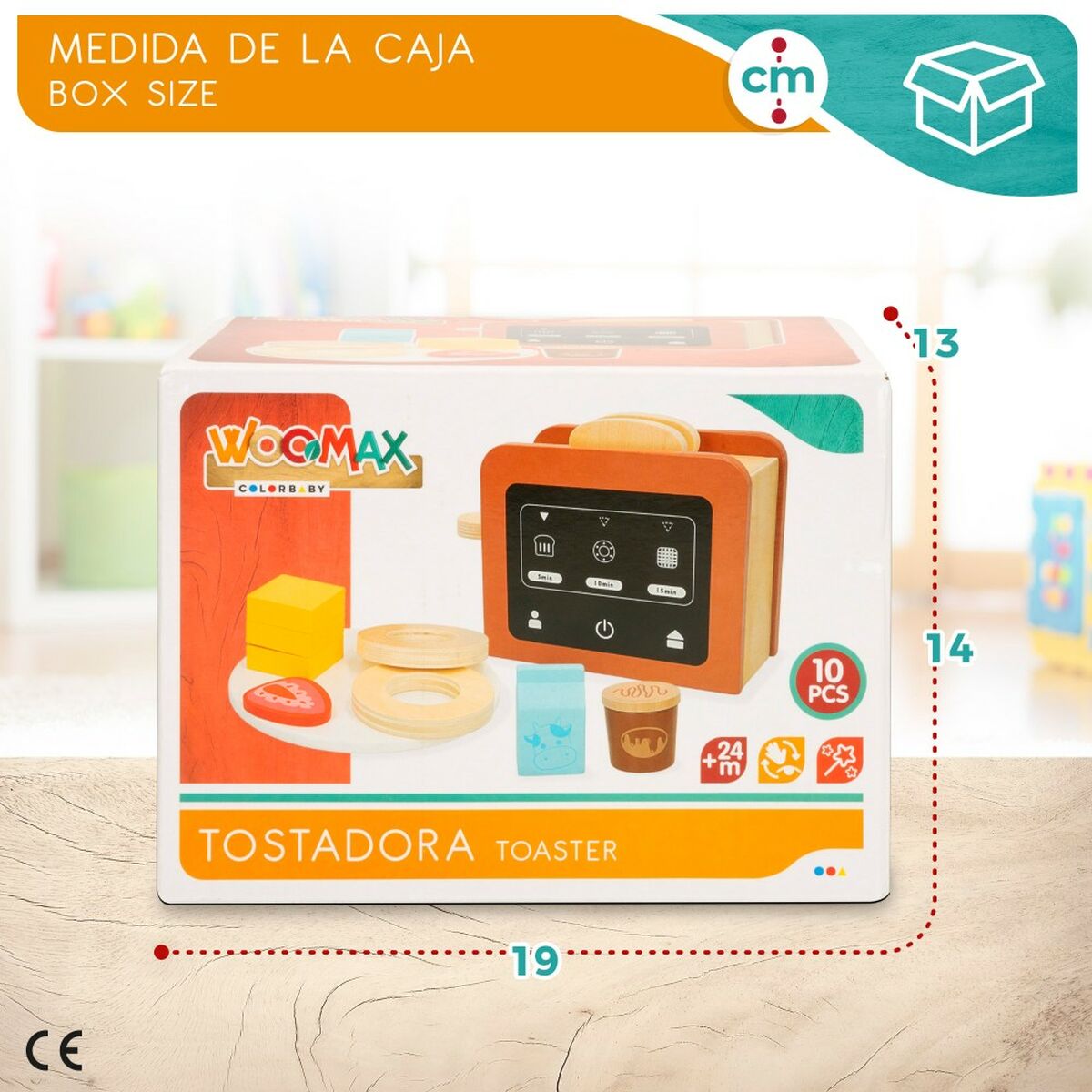 Toaster jucărie Woomax 10 Piese 18,5 x 12,5 x 7,5 cm (4 Unități) - Jucarii si jocuri, Imitații de jocuri