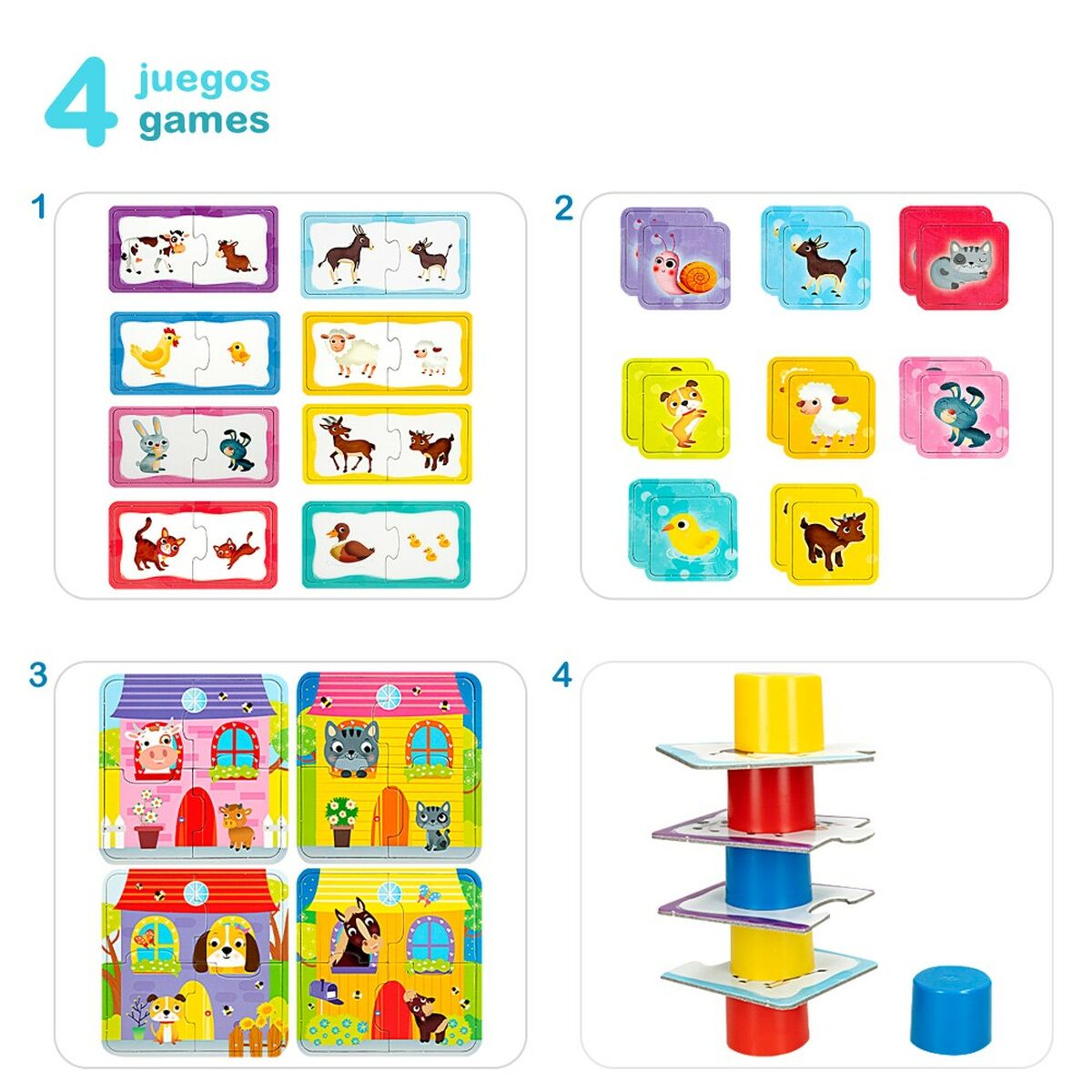 Puzzle Lisciani Carotina Baby 16 x 1 x 16,5 cm Fermă 4-ia-1 - Jucarii si jocuri, Puzzle-uri și puzzle-uri