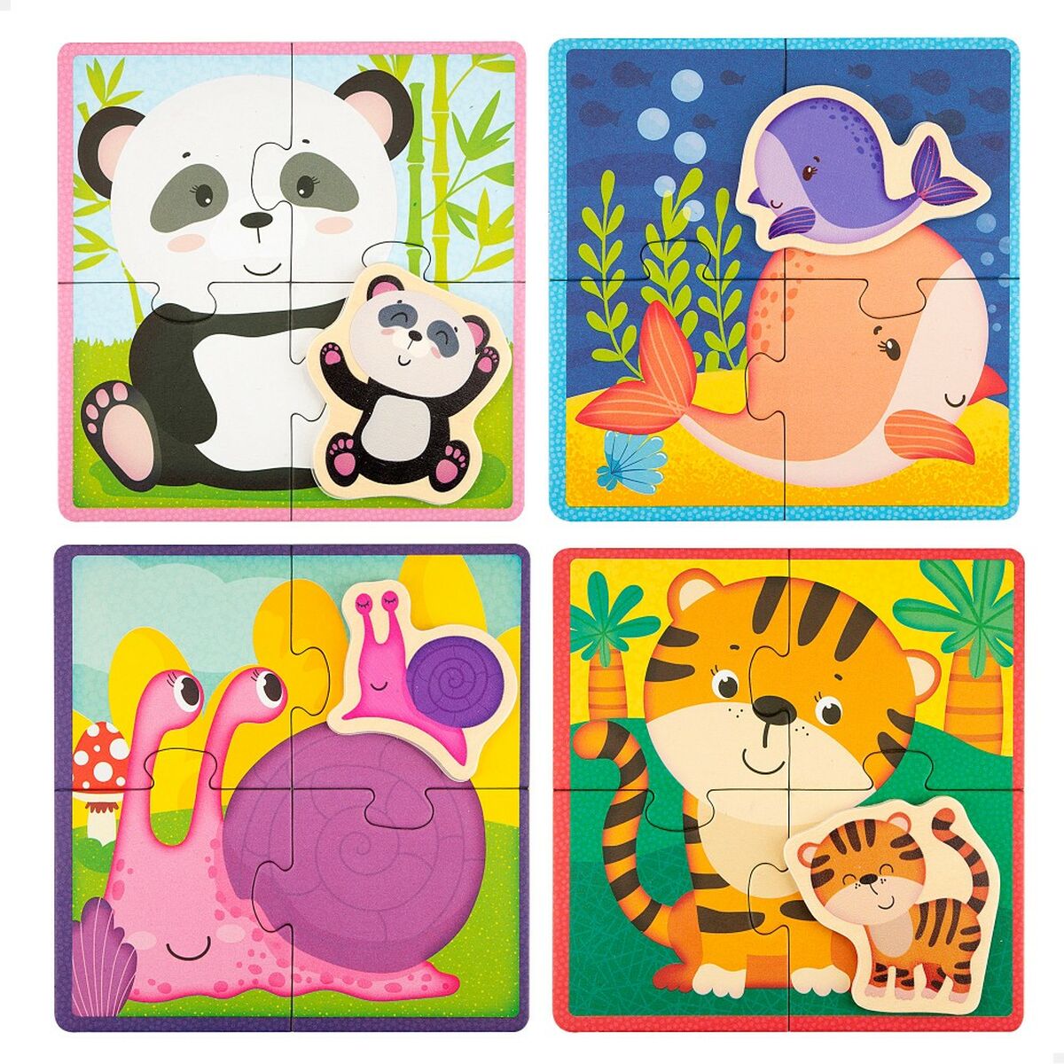 Puzzle pentru Copii Lisciani animale 16 Piese 16 x 1 x 16 cm (6 Unități) - Jucarii si jocuri, Puzzle-uri și puzzle-uri