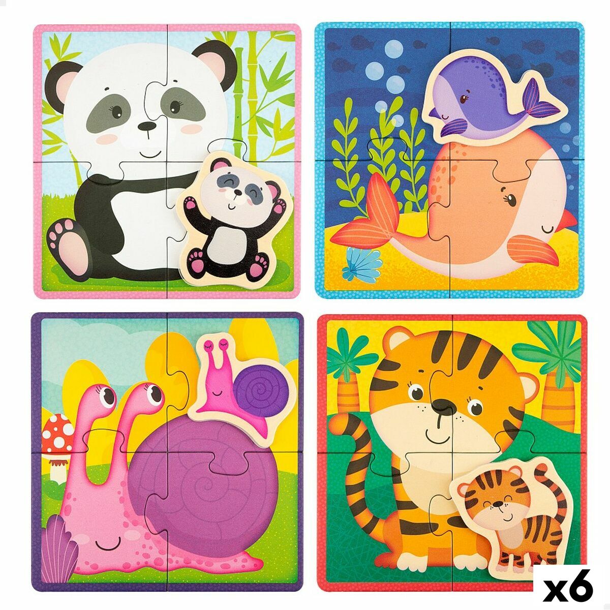 Puzzle pentru Copii Lisciani animale 16 Piese 16 x 1 x 16 cm (6 Unități) - Jucarii si jocuri, Puzzle-uri și puzzle-uri