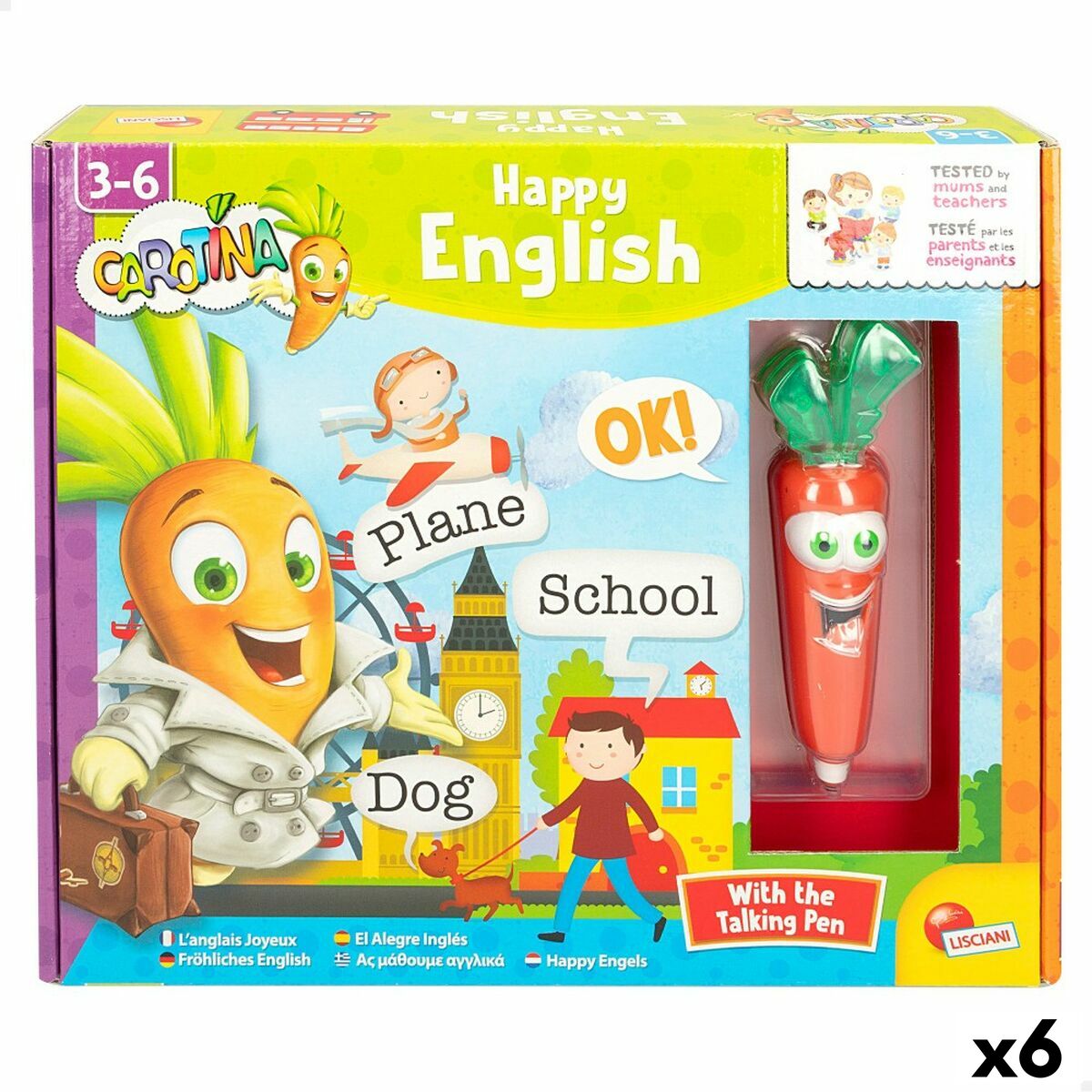 Joc Educativ Lisciani Carotina Baby Happy English Electronic Puzzle 4,5 x 14,5 x 3 cm (6 Unități) - Jucarii si jocuri, Jocuri și accesorii