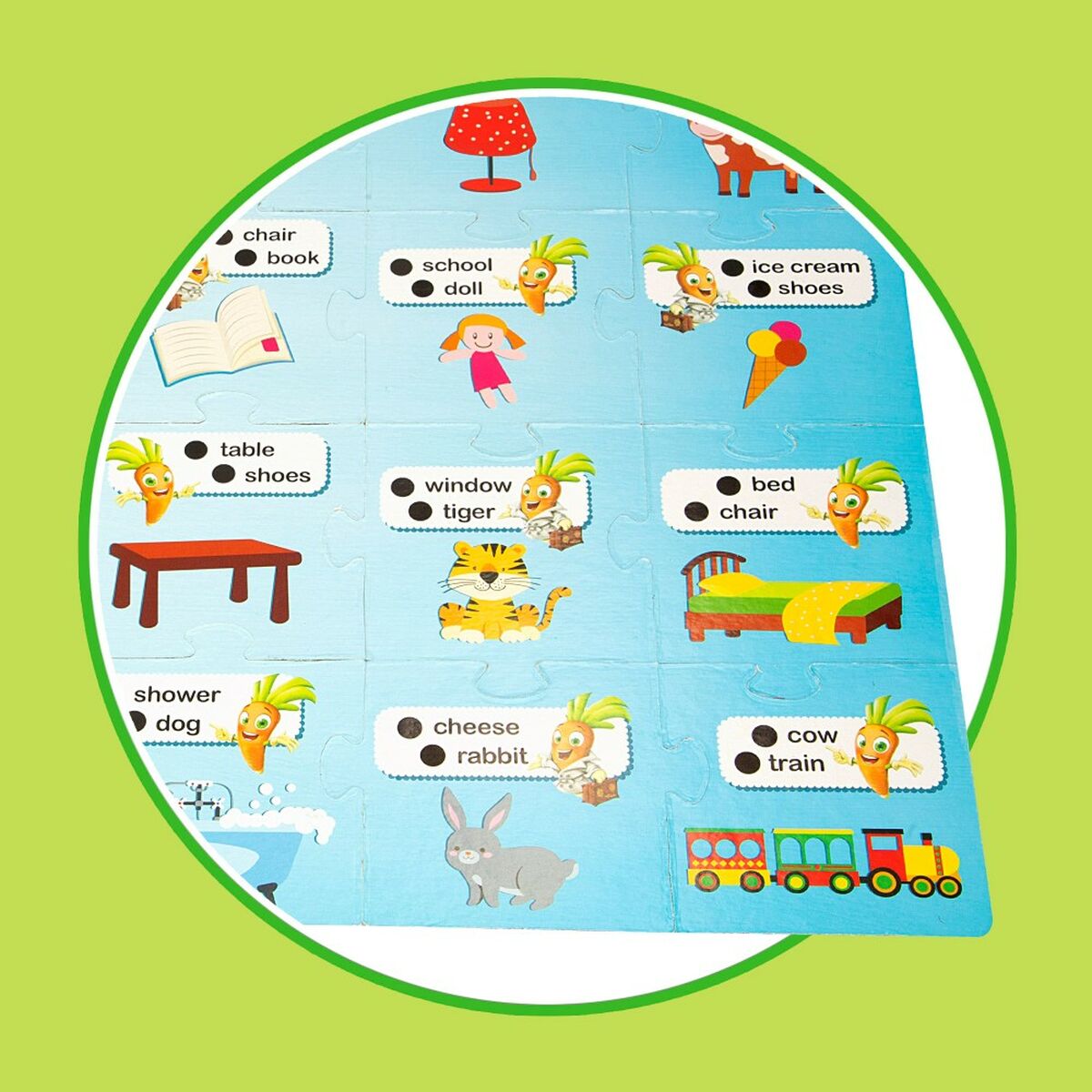 Joc Educativ Lisciani Carotina Baby Happy English Electronic Puzzle 4,5 x 14,5 x 3 cm (6 Unități) - Jucarii si jocuri, Jocuri și accesorii
