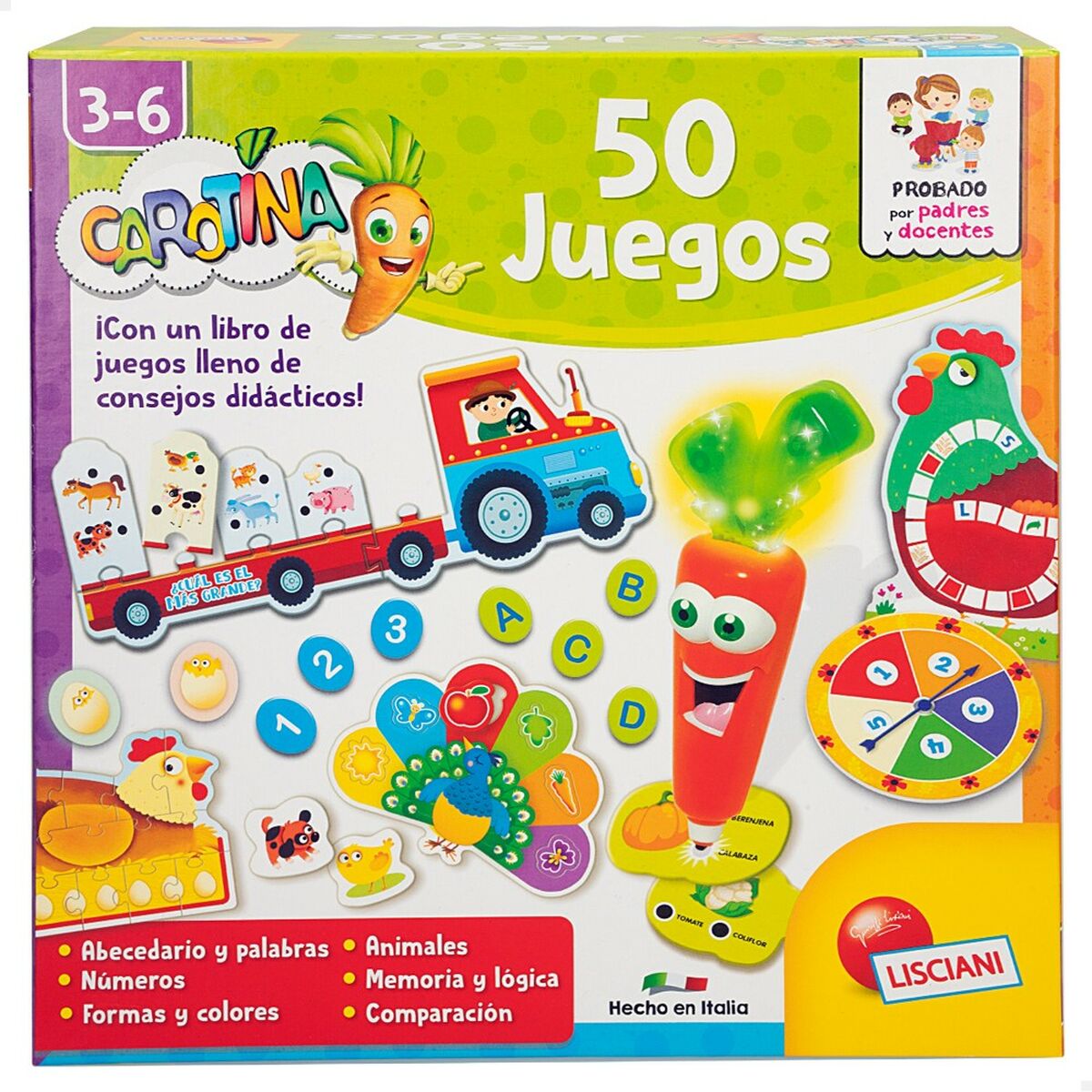 Joc Educativ Lisciani Carotina Baby 50 Juegos Electronic 4,5 x 14,5 x 3,5 cm (6 Unități) - Jucarii si jocuri, Jocuri și accesorii