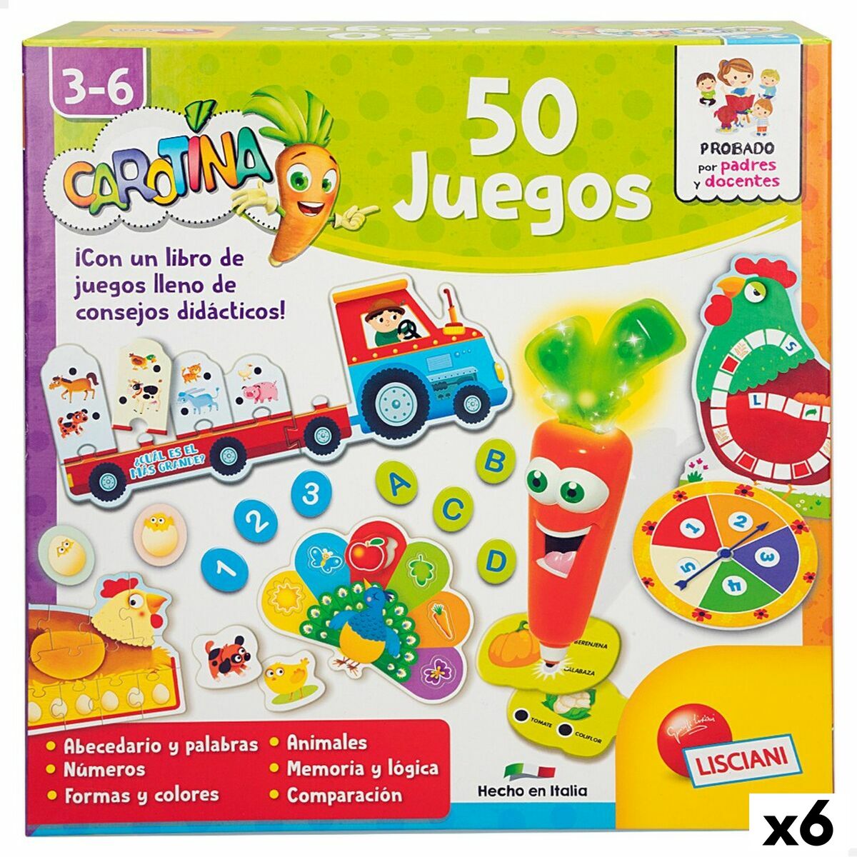 Joc Educativ Lisciani Carotina Baby 50 Juegos Electronic 4,5 x 14,5 x 3,5 cm (6 Unități) - Jucarii si jocuri, Jocuri și accesorii
