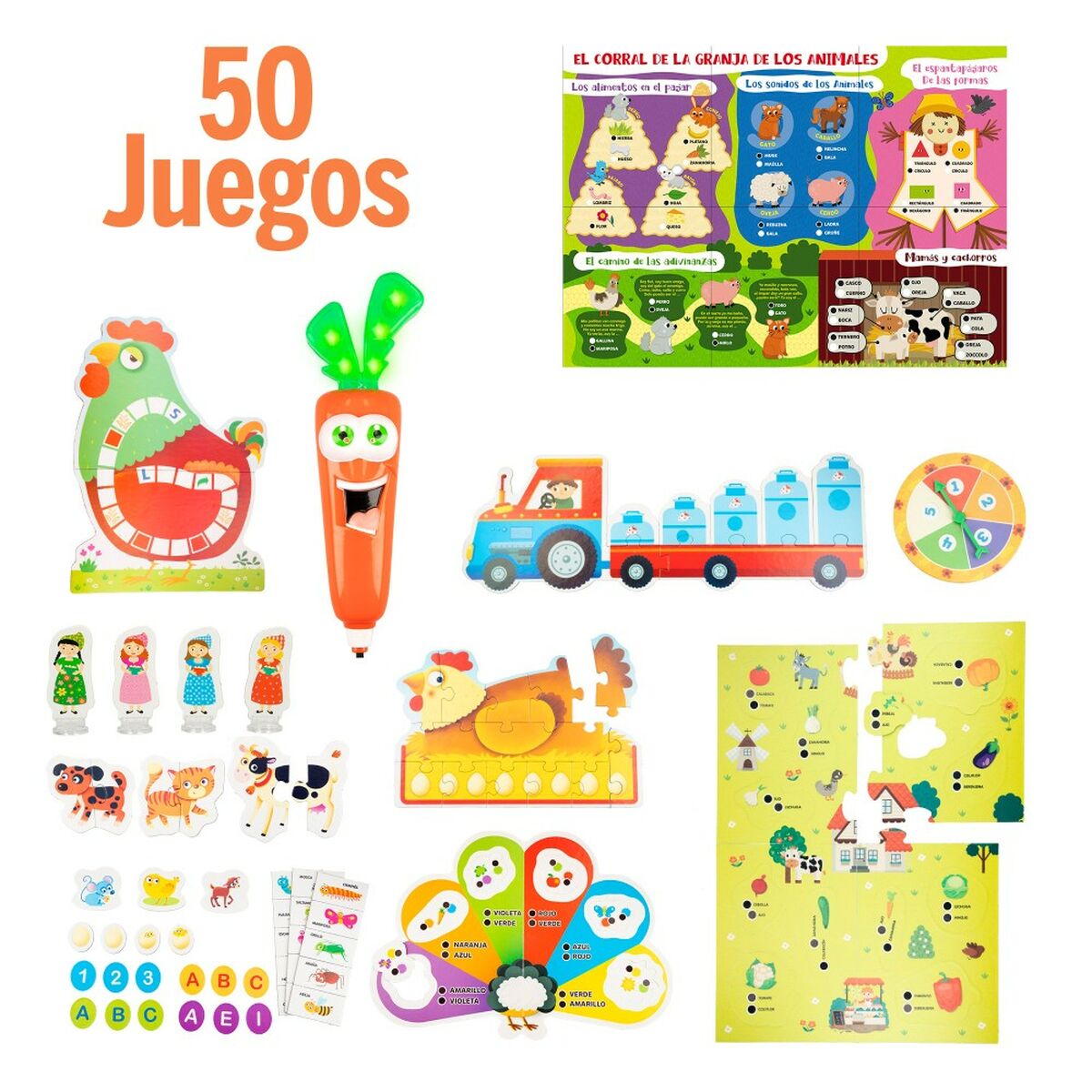 Joc Educativ Lisciani Carotina Baby 50 Juegos Electronic 4,5 x 14,5 x 3,5 cm (6 Unități) - Jucarii si jocuri, Jocuri și accesorii