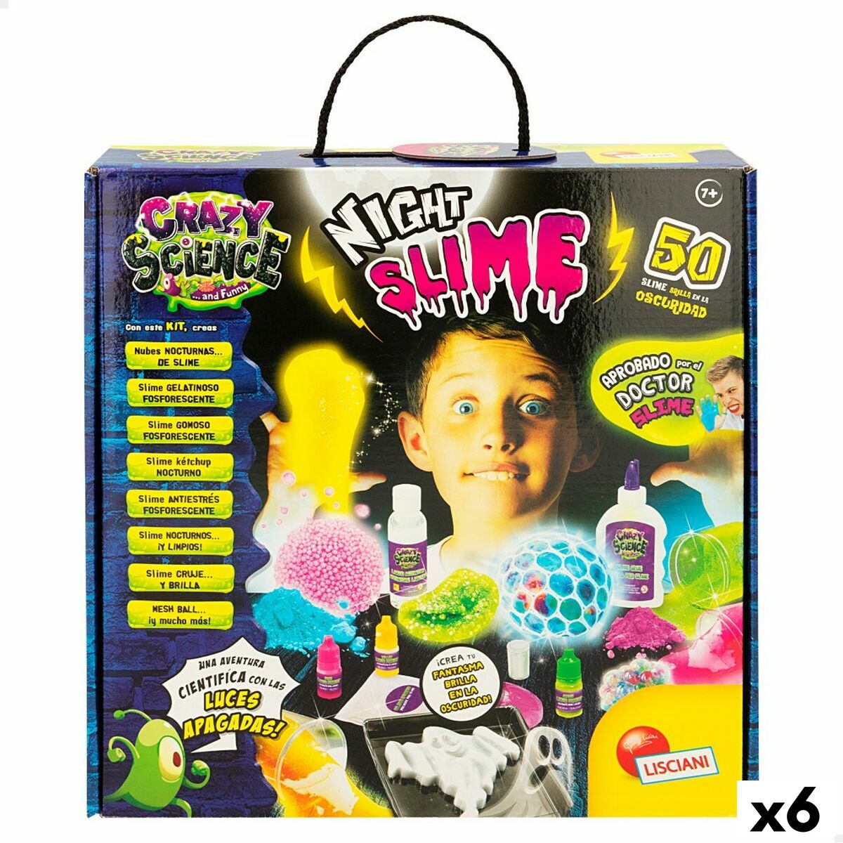 Joc de știință Lisciani Night Slime ES (6 Unități) - Jucarii si jocuri, Învățare și educație