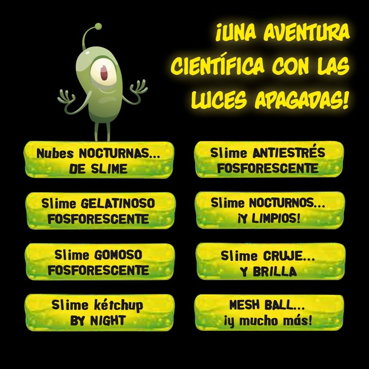 Joc de știință Lisciani Night Slime ES (6 Unități) - Jucarii si jocuri, Învățare și educație
