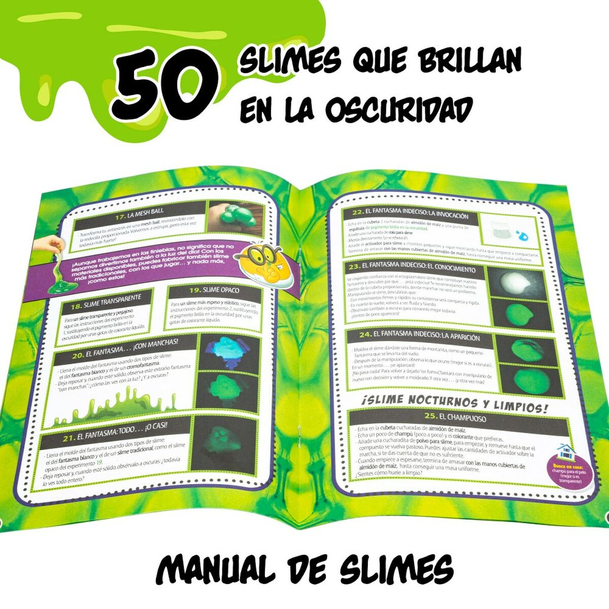 Joc de știință Lisciani Night Slime ES (6 Unități) - Jucarii si jocuri, Învățare și educație
