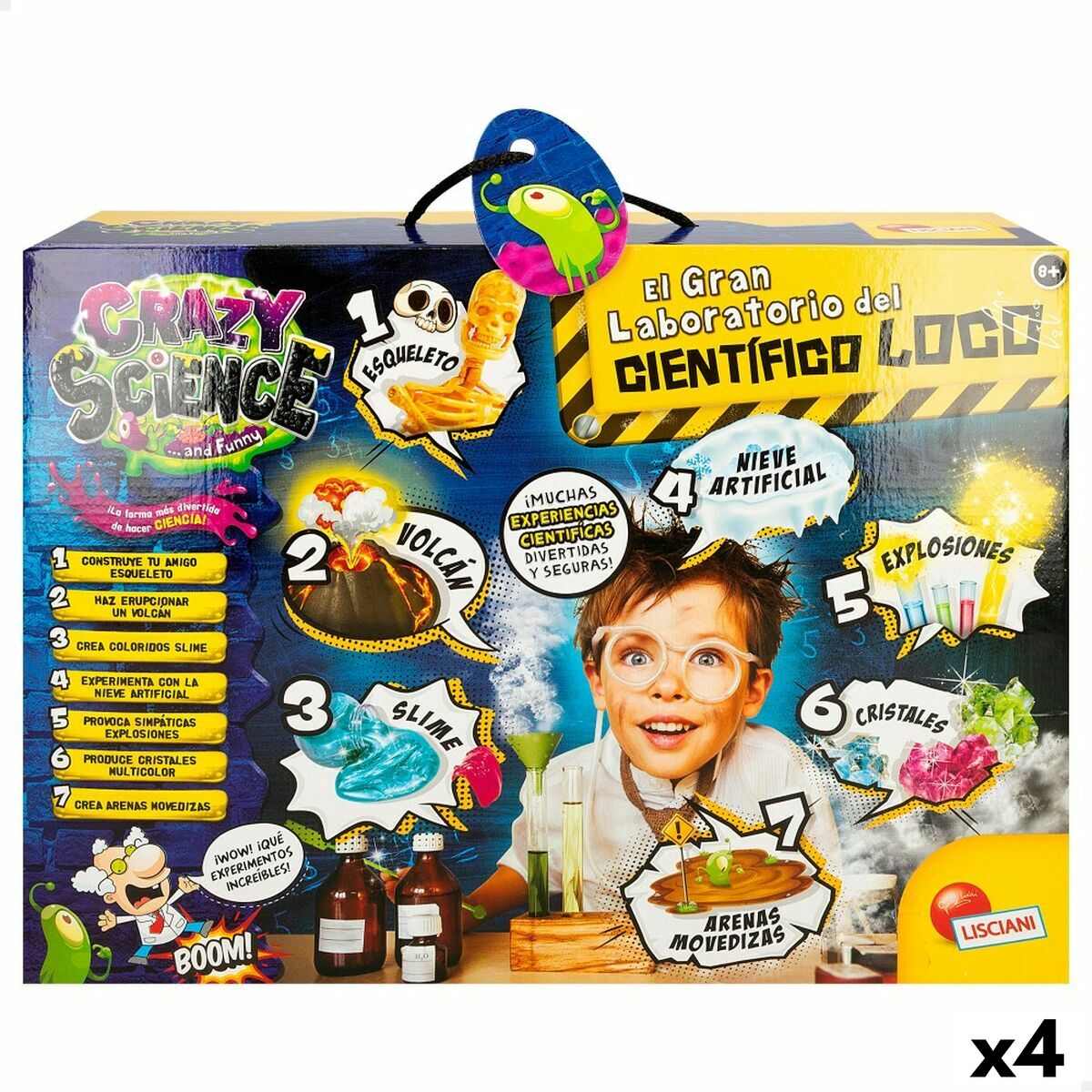 Joc de știință Lisciani El gran laboratorio del científico loco ES (4 Unități) - Jucarii si jocuri, Învățare și educație