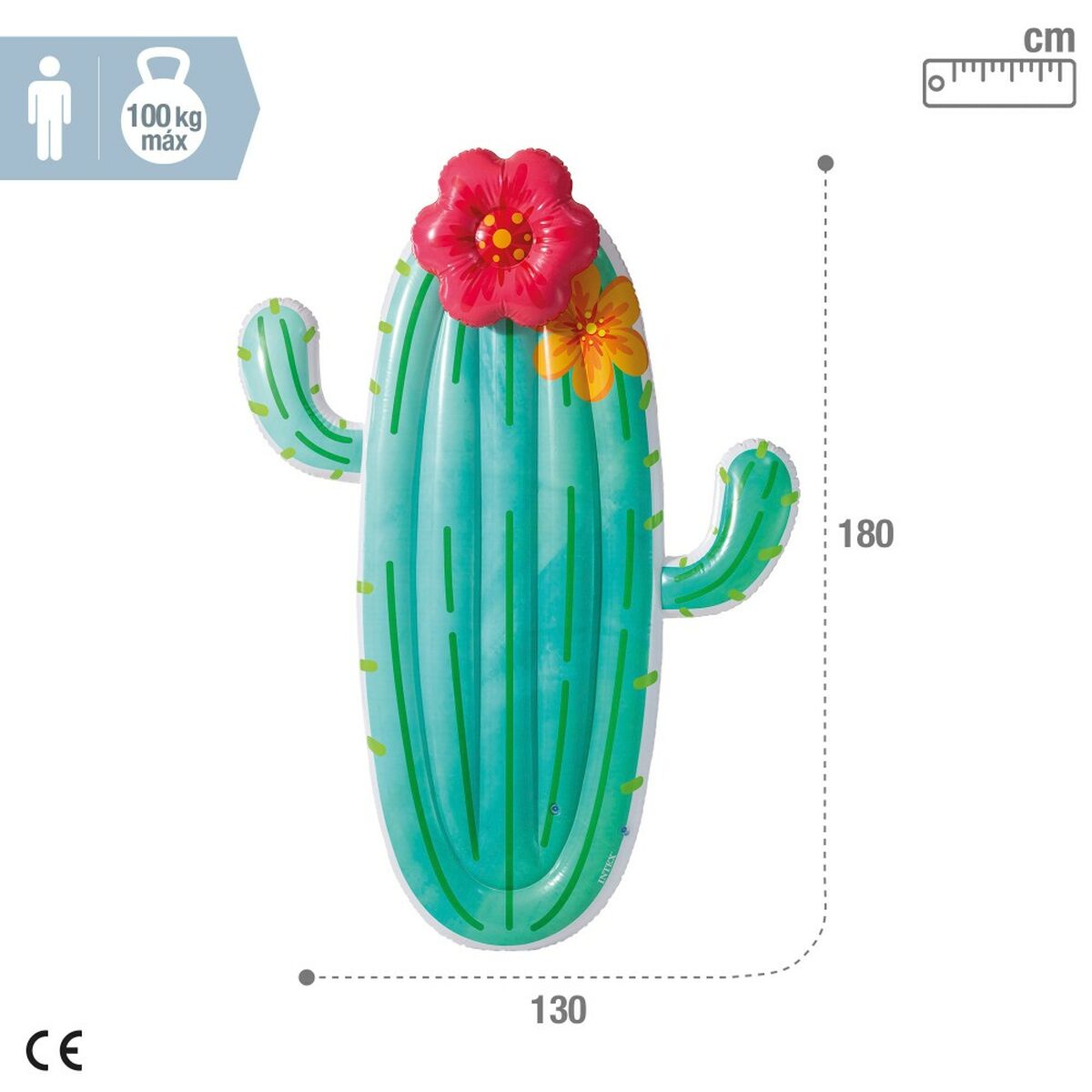 Saltea gonflabilă Intex Cactus 140 x 185 x 28 cm (6 Unități) - Jucarii si jocuri, În aer liber și sport