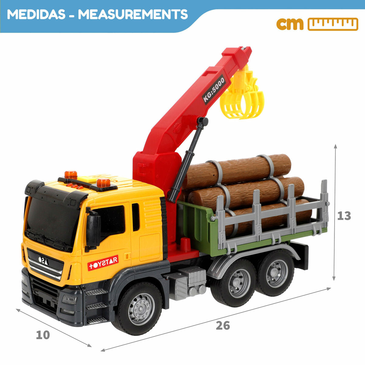 Camion cu Macara Speed & Go 26 x 13 x 10 cm (6 Unități) - Jucarii si jocuri, Vehicule