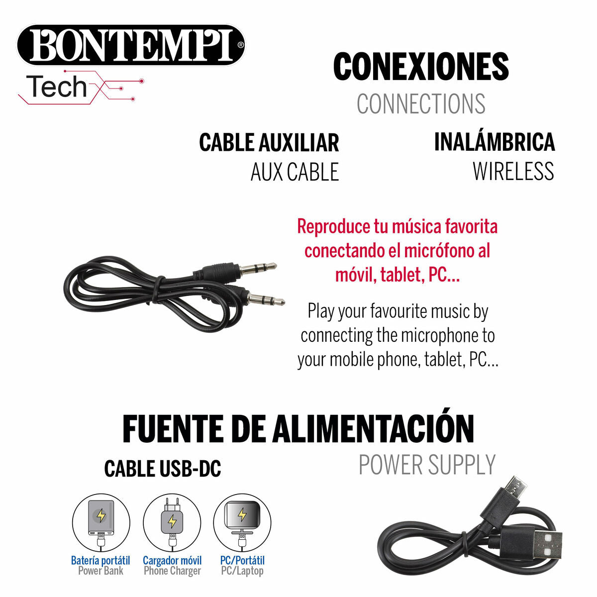 Microfon Karaoke Bontempi - Jucarii si jocuri, Instrumente muzicale pentru copii