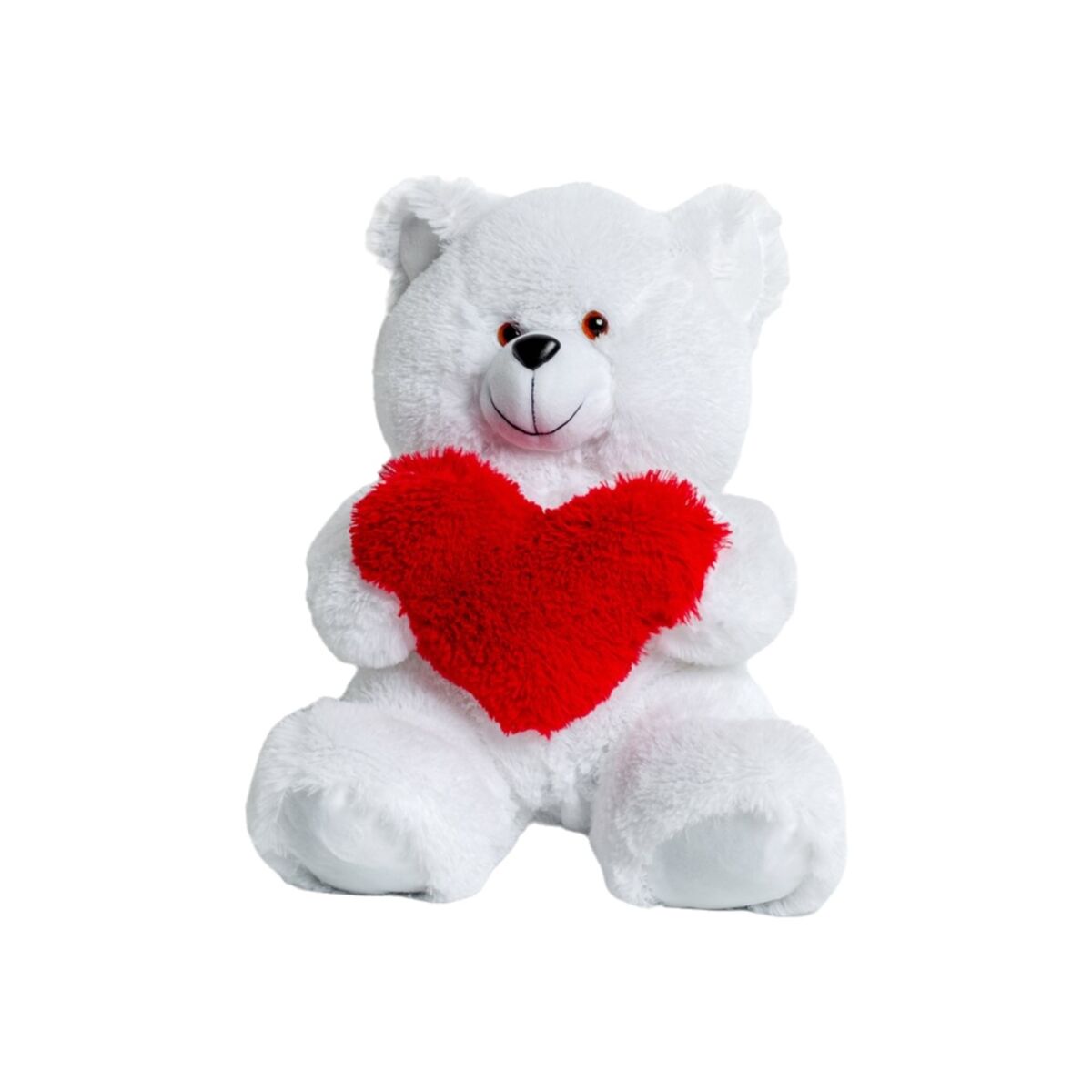 Urs de Pluș GO GIFT FRANK 50 WH Alb Flauș Inimă 50 cm - Jucarii si jocuri, Jucării de pluș