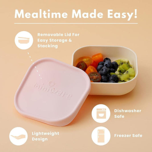 Bol pentru hrana bebelusi Miniware Snack Bowl, 100% din materiale naturale biodegradabile, Vanilla/Key Lime -