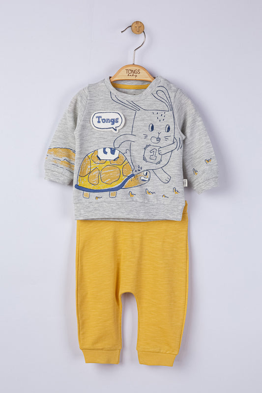 Compleu 2 piese Broscuta pentru baietei, Tongs baby - Bluza, Pantaloni