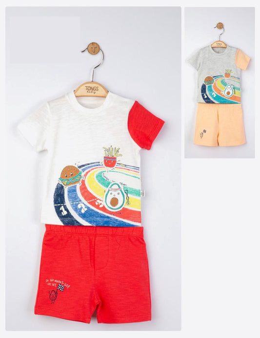 Compleu 2 piese Maraton pentru baietei, Tongs baby - Pantaloni, Tricou