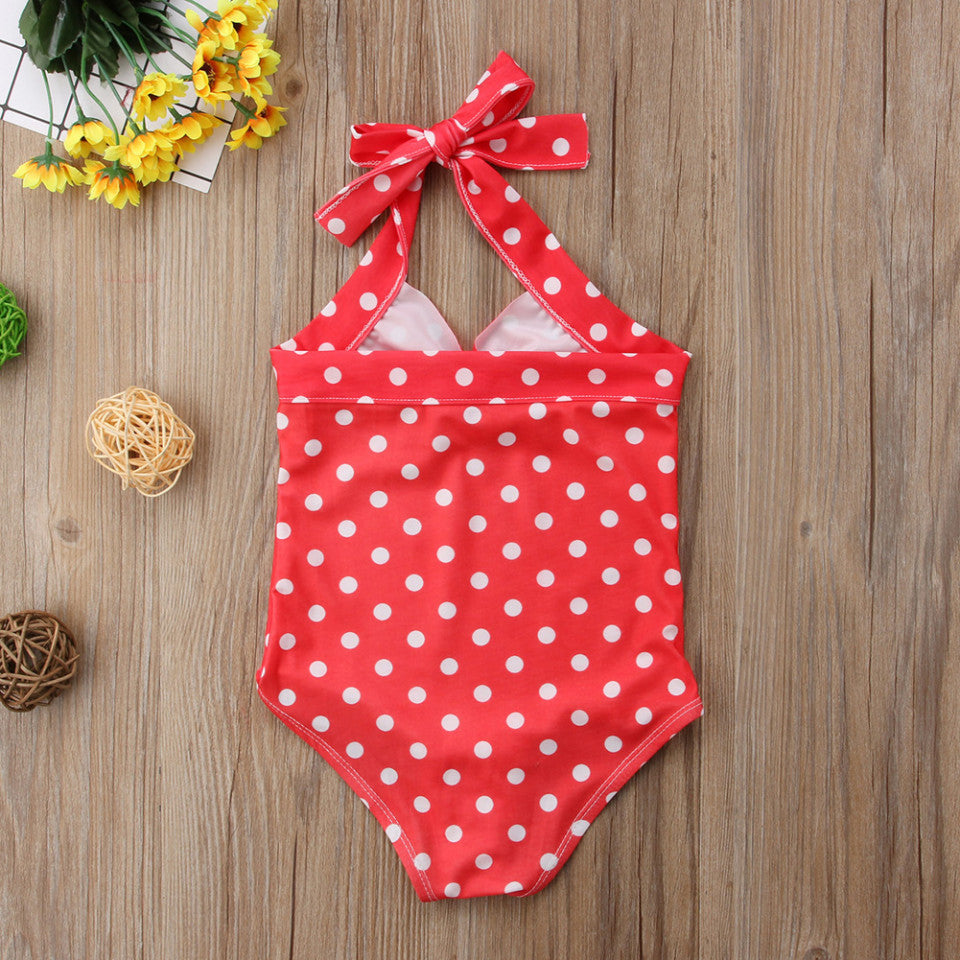 Costum de baie Rosu cu buline Drool
