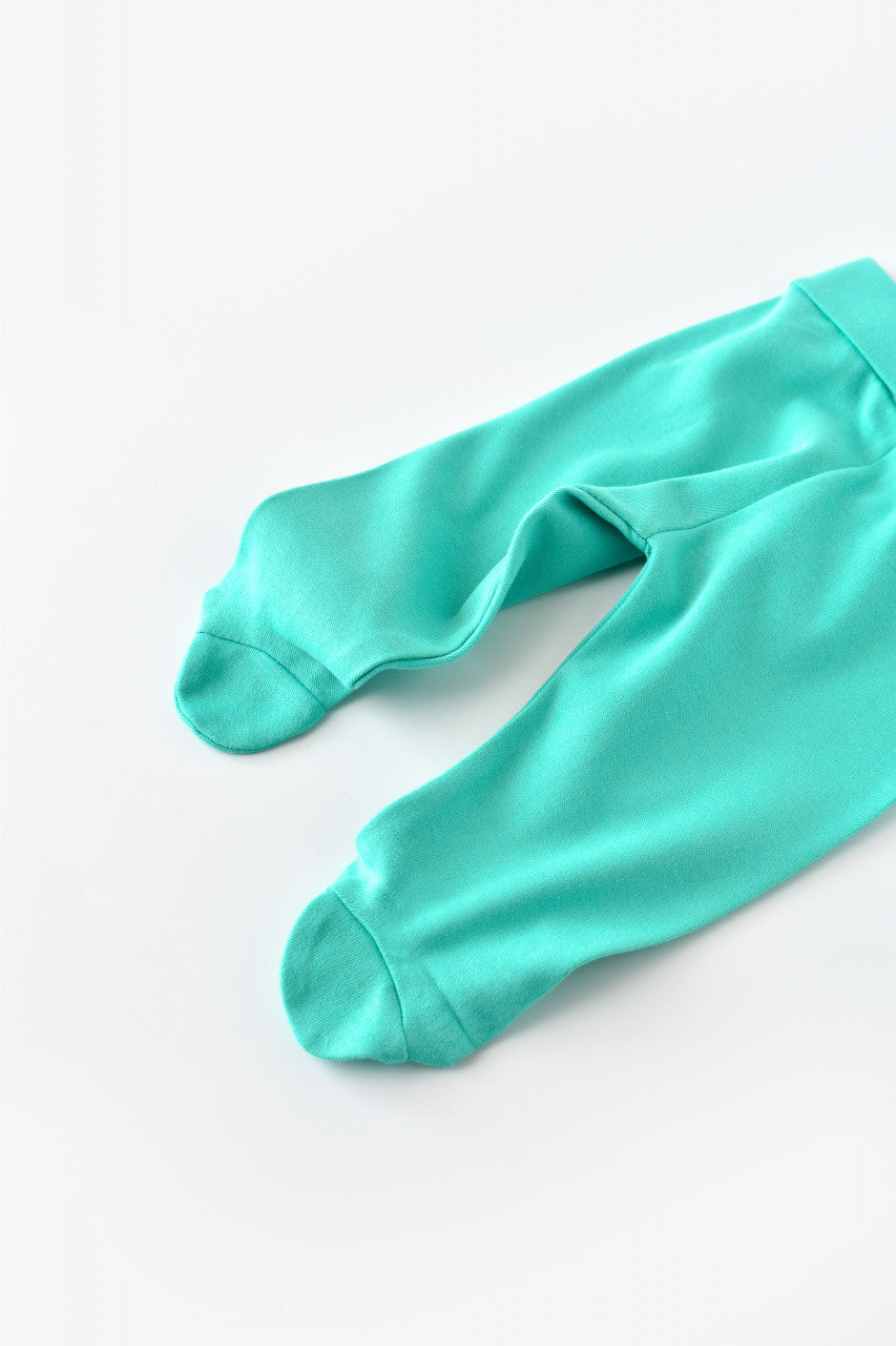 Pantaloni cu Botosei - Bumbac organic Turcoaz BabyCosy