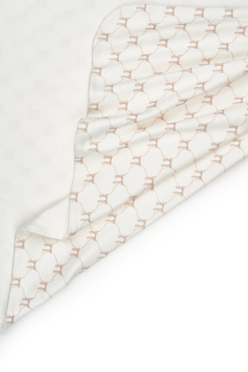 Paturica pentru nou nascut, 100% bumbac organic, Bow, BabyCosy, powder