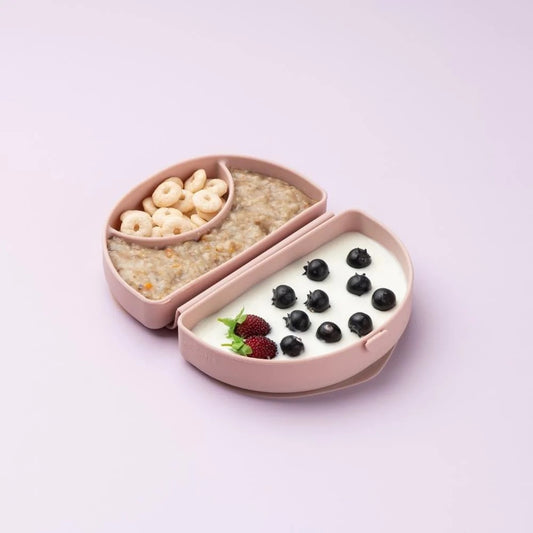 Recipient diversificare hrana bebelusi Miniware Silifold, 100% din silicon alimentar, Almond Butter -