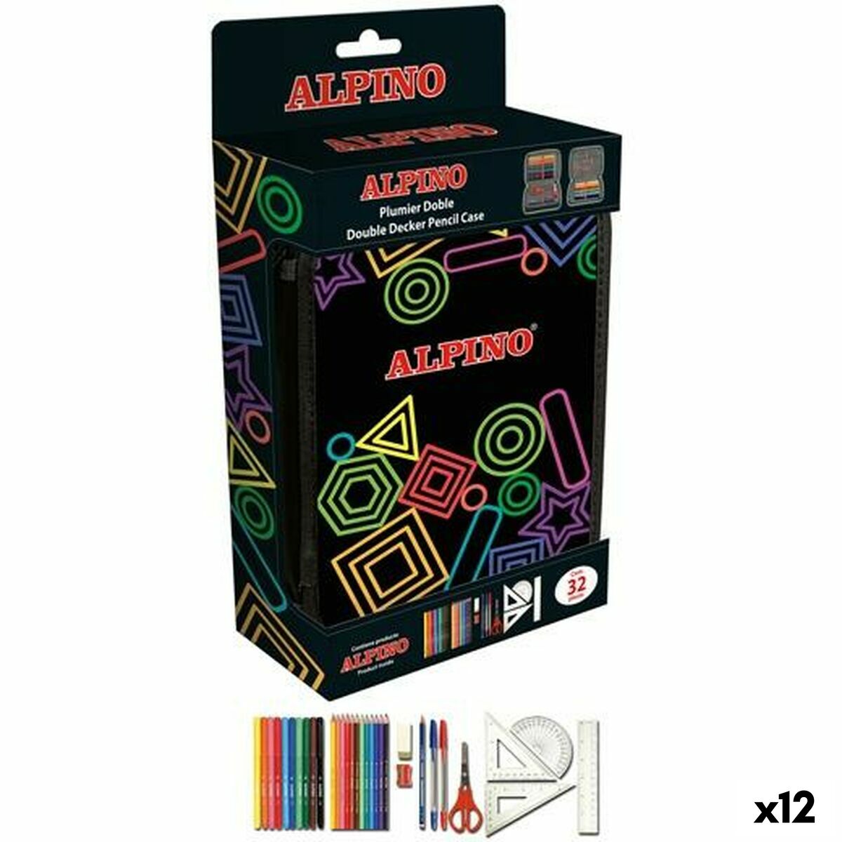 Creion dublu Alpino Multicolor 32 Piese (12 Unități) - Birou și papetărie, Material școlar și educațional