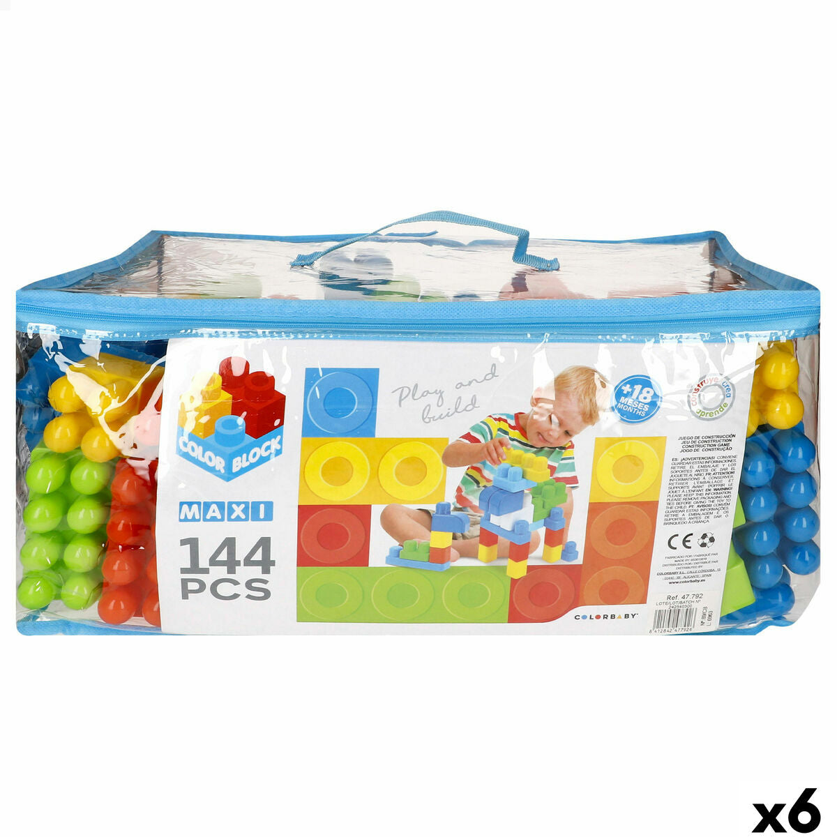 Plăci de Construcții Color Block 144 Piese - Jucarii si jocuri