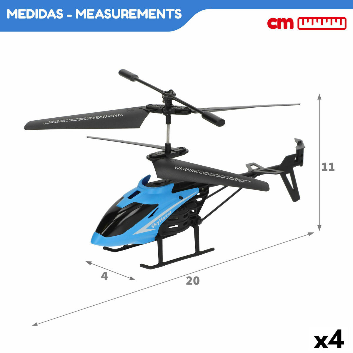 Elicopter Controlat de Radio Colorbaby (4 Unități) - Jucarii si jocuri, Vehicule