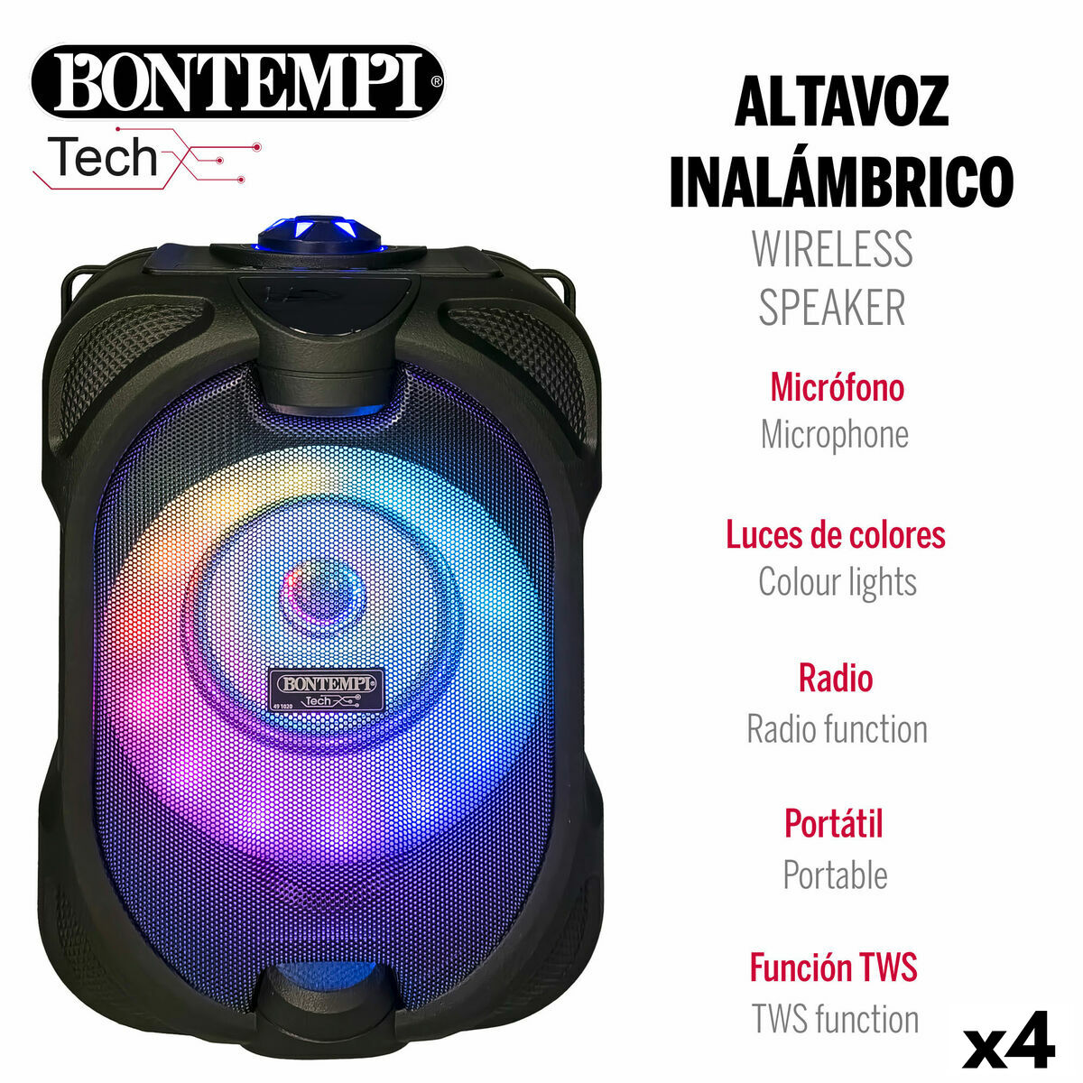 Difuzor cu Microfon Karaoke Bontempi 4 Unități - Jucarii si jocuri, Jucării electronice