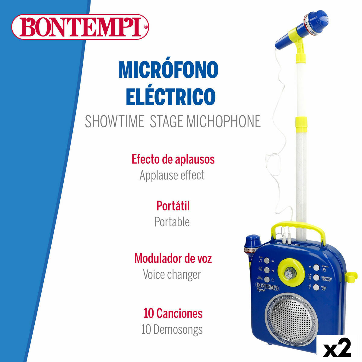 Difuzor cu Microfon Karaoke Bontempi 2 Unități - Jucarii si jocuri, Jucării electronice