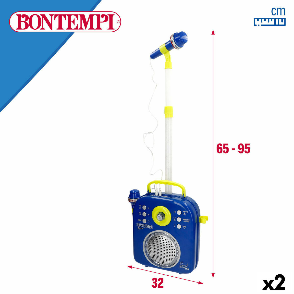 Difuzor cu Microfon Karaoke Bontempi 2 Unități - Jucarii si jocuri, Jucării electronice