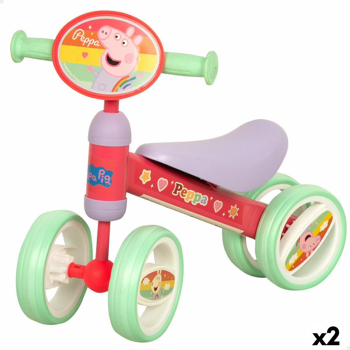 Triciclu Peppa Pig Multicolor 47 x 37 x 25 cm (2 Unități) - Jucarii si jocuri, În aer liber și sport