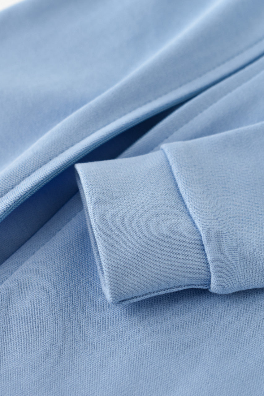 Salopeta cu fermoar cu maneca lunga si pantaloni lungi - 100%bumbac organic - Bleu, BabyCosy