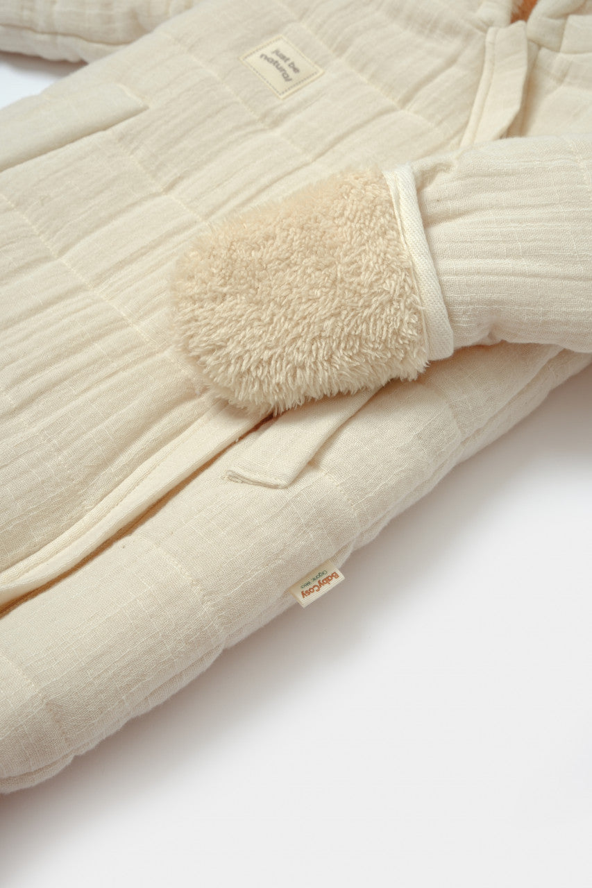 Salopeta de iarna pentru bebelusi, Winter muselin, Stone, BabyCosy