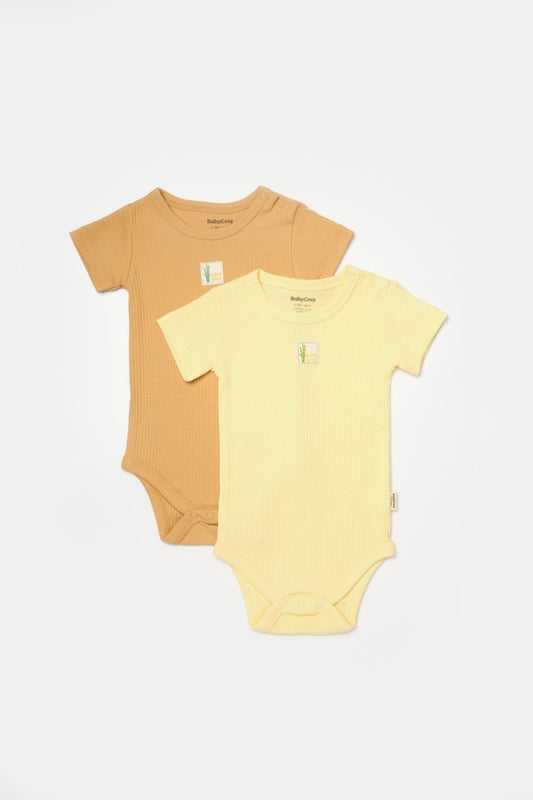 Set 2 body Bamboo, galben, BabyCosy, 50% bumbac+50%bambus - Body
