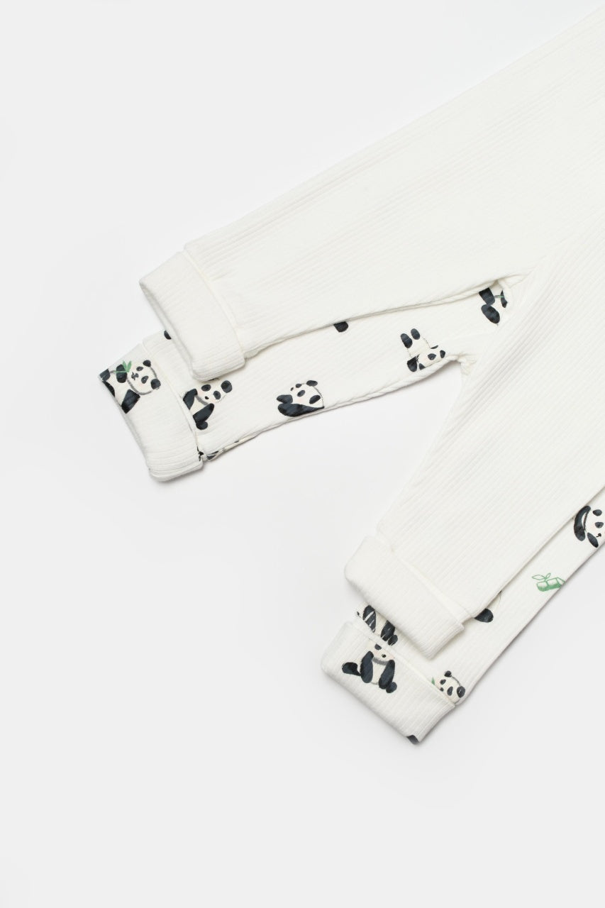 Set 2 pantaloni Panda, BabyCosy, 50%bumbac+50% bambus