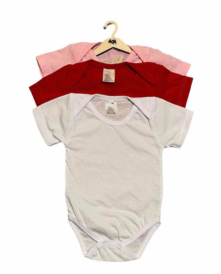 Set 3 body-uri din bumbac cu maneca scurta color mix 1 Drool