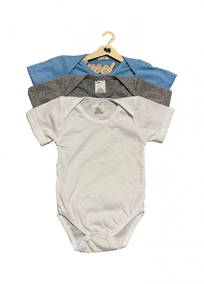 Set 3 body-uri din bumbac cu maneca scurta color mix 2 Drool