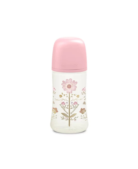 Set biberon 270ml + suzetă 0-6m + lănțișor Roz Gold Premium